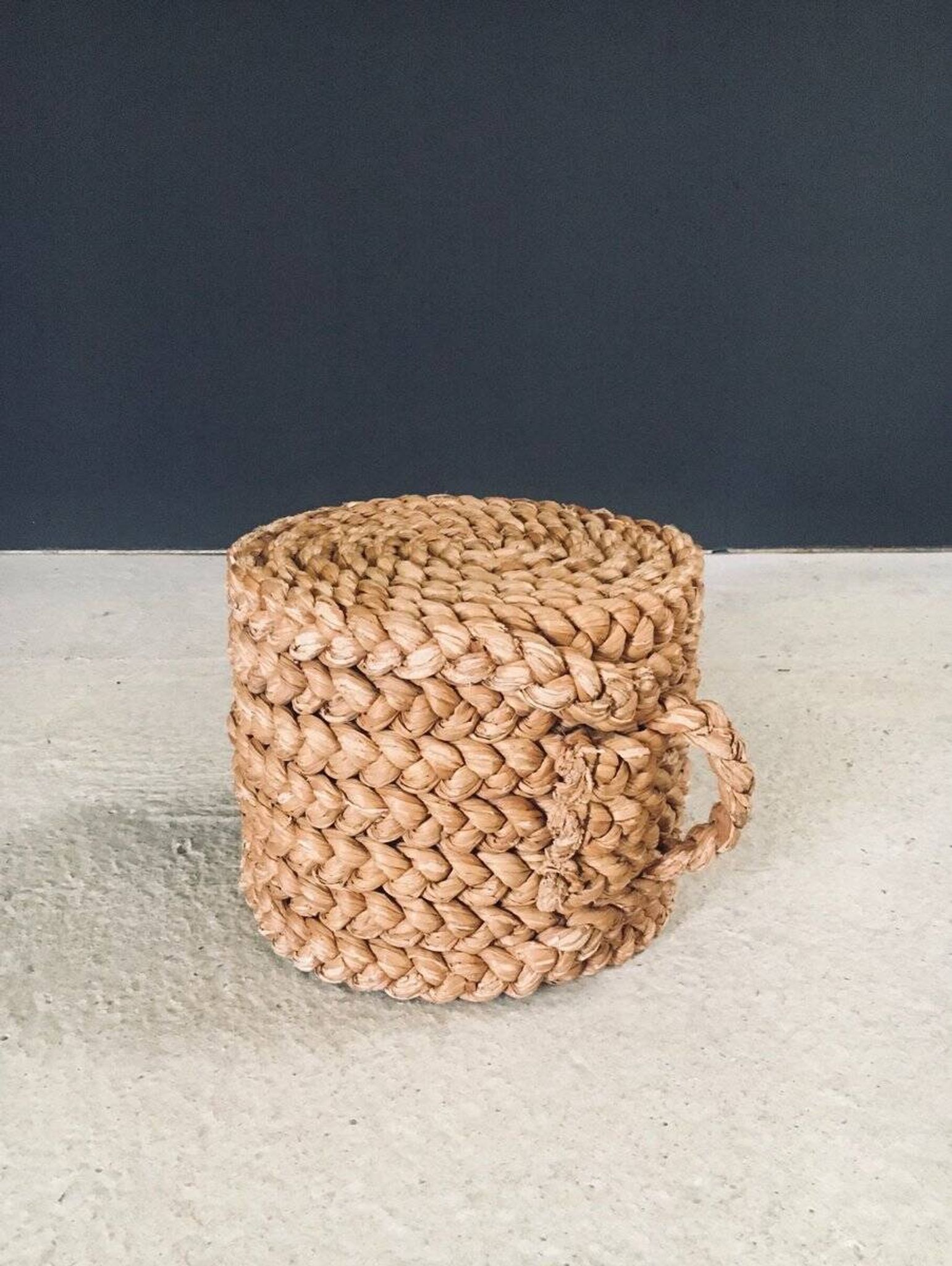 French Mediterranean Low Rope Stool from Audoux Minet, 1940s