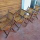 Set of 4 folding chairs old colonial style