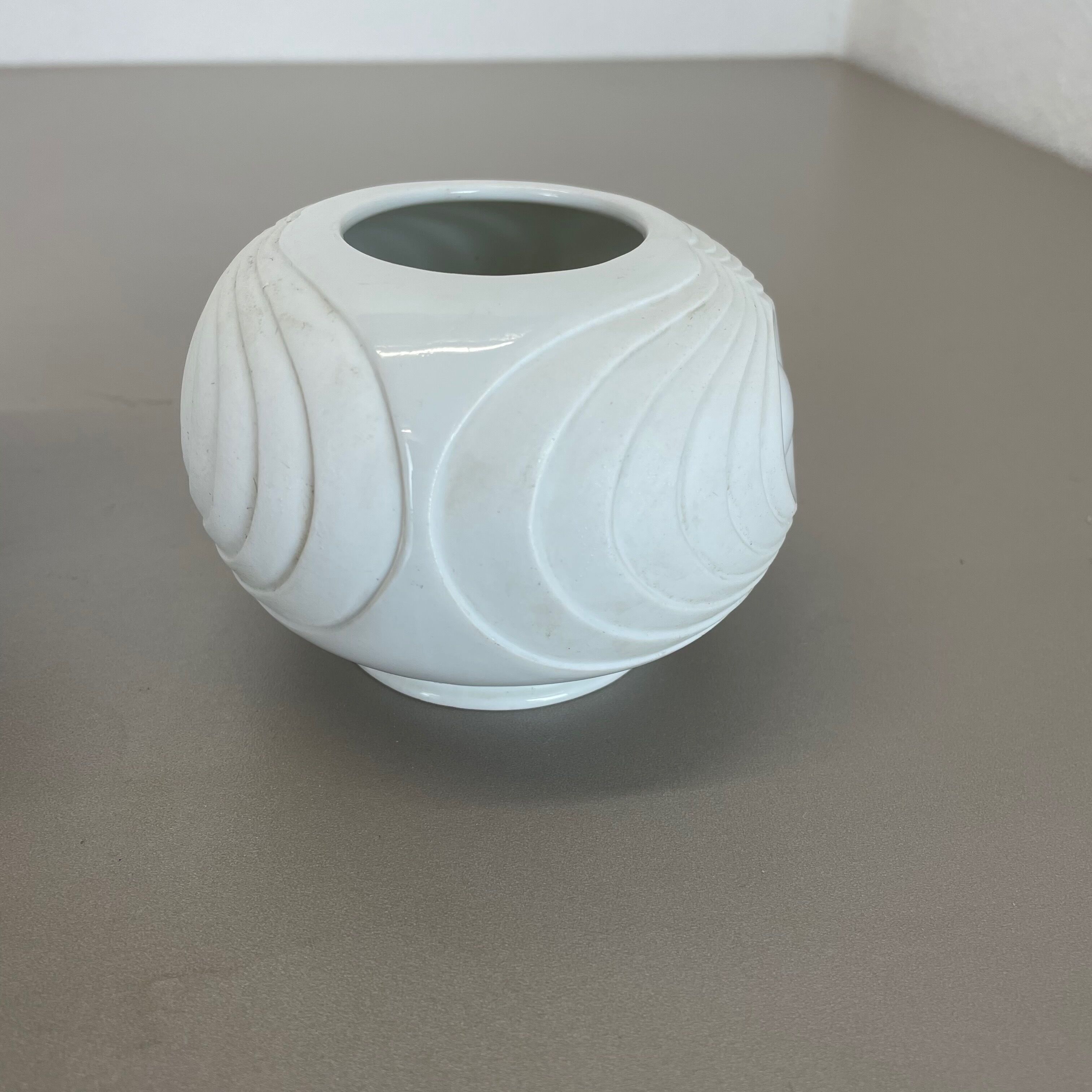 Set of 2 original porcelain op art vase made by royal bavaria kpm germany, 1970s