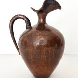 Small Vintage Embossed Copper Pitcher Vase by Egidio Casagrande, Italy