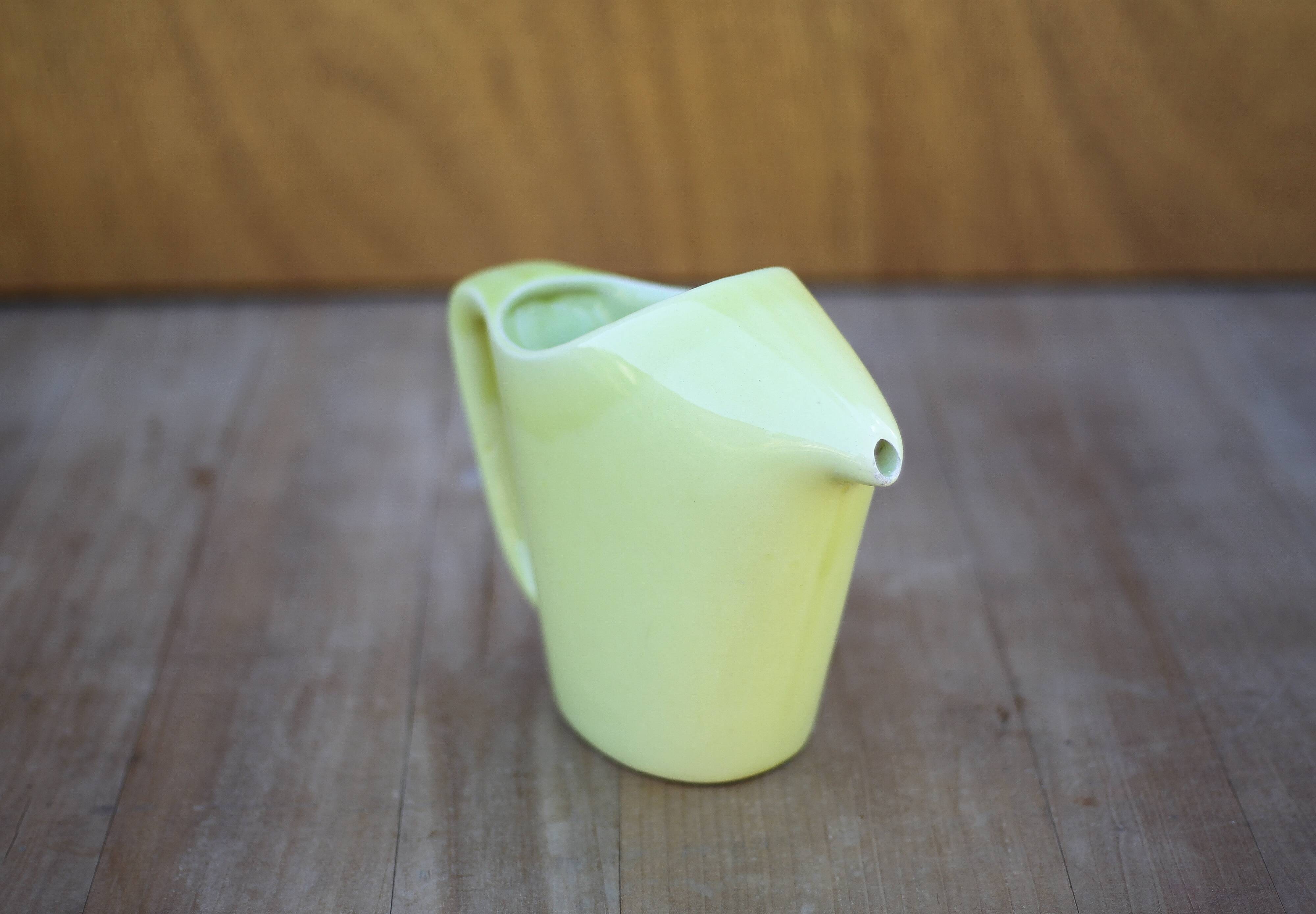 Saint Clement pitcher, modernist pitcher, yellow ceramic pitcher