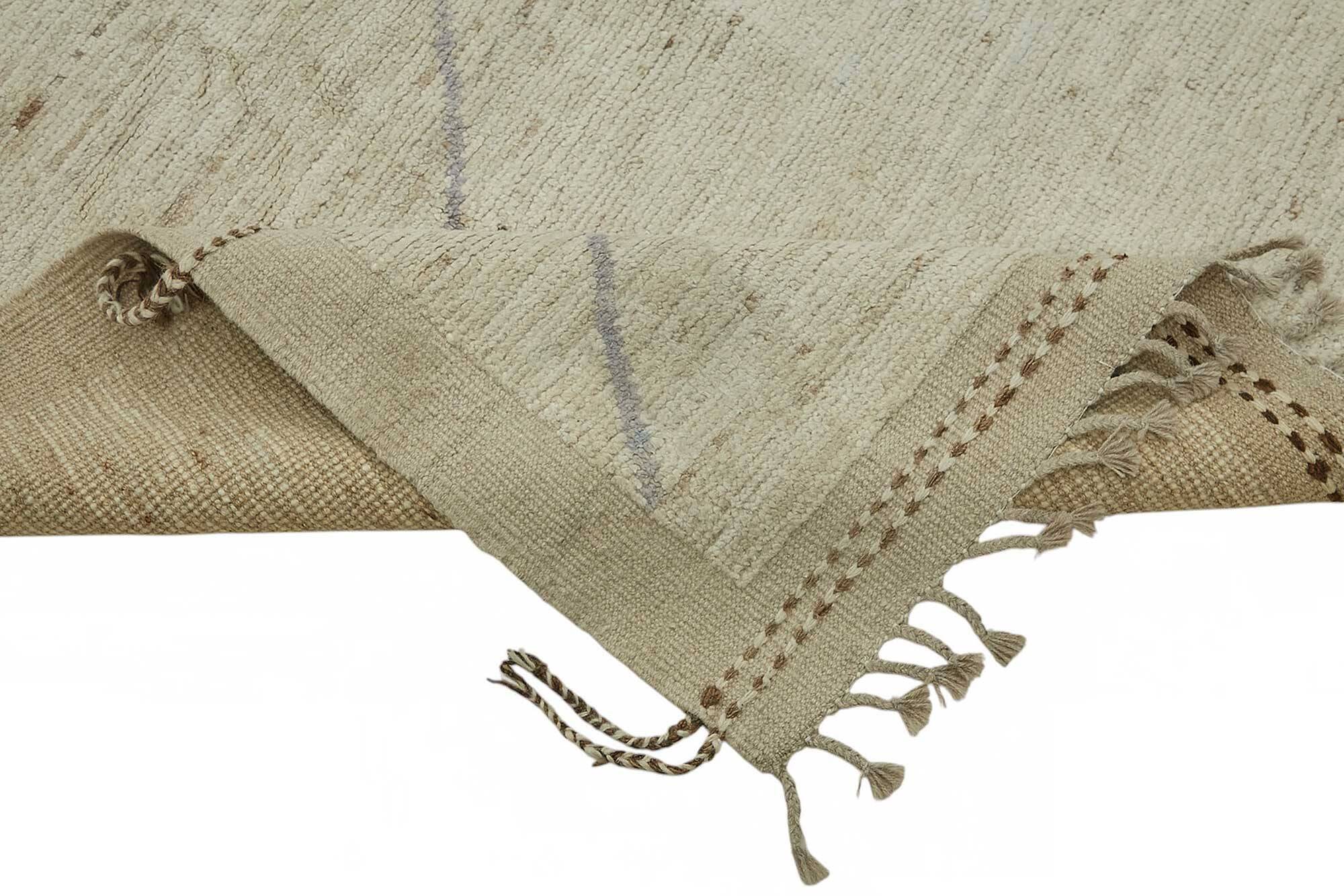 Hand-Knotted Turkish Contemporary 288 cm x 376 cm Beige Wool Carpet