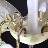 Exceptional Vintage 6-Light Gold Murano Glass Chandelier