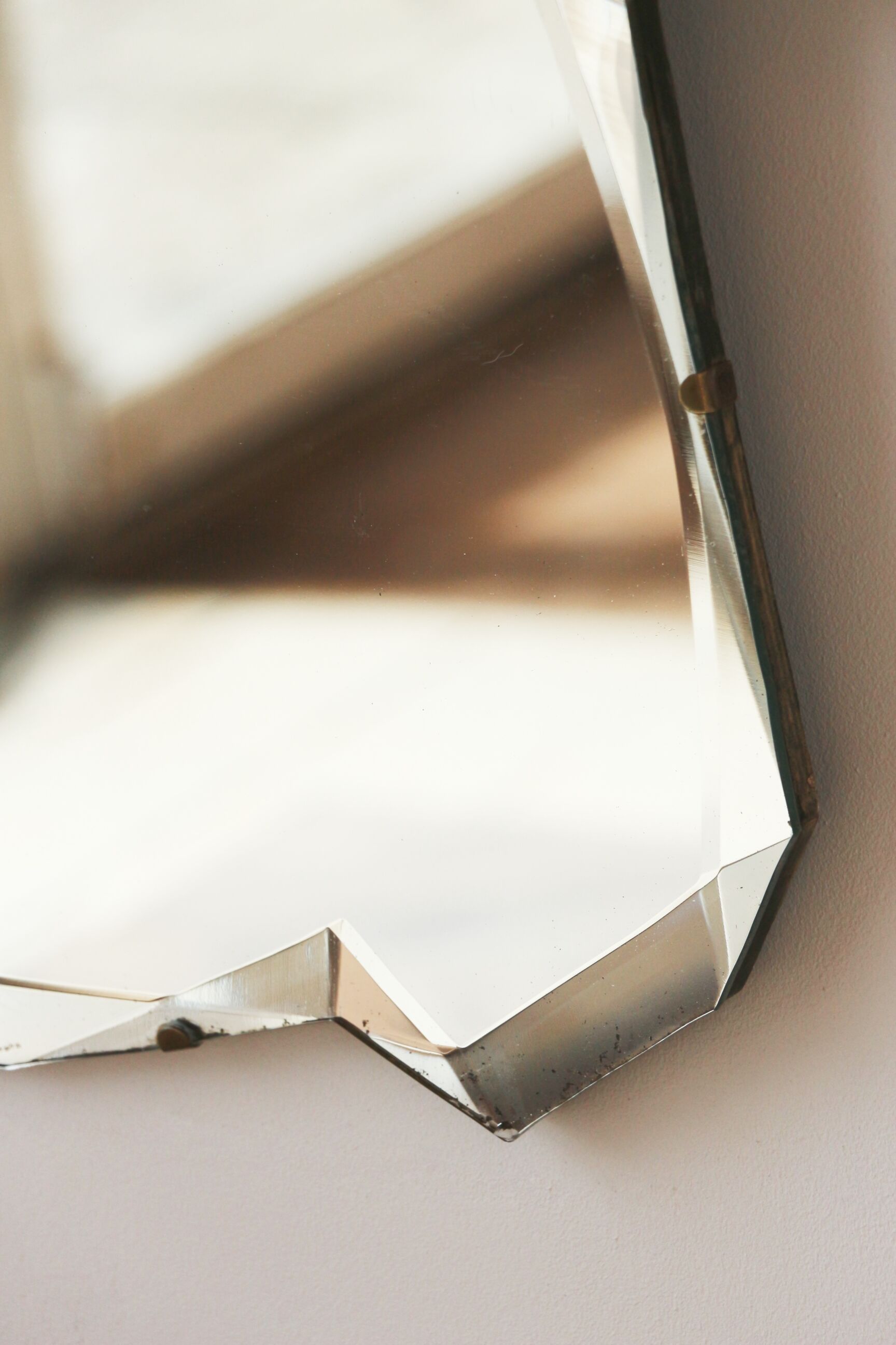 Beveled mirror - freeform - "batman", 67x39 cm