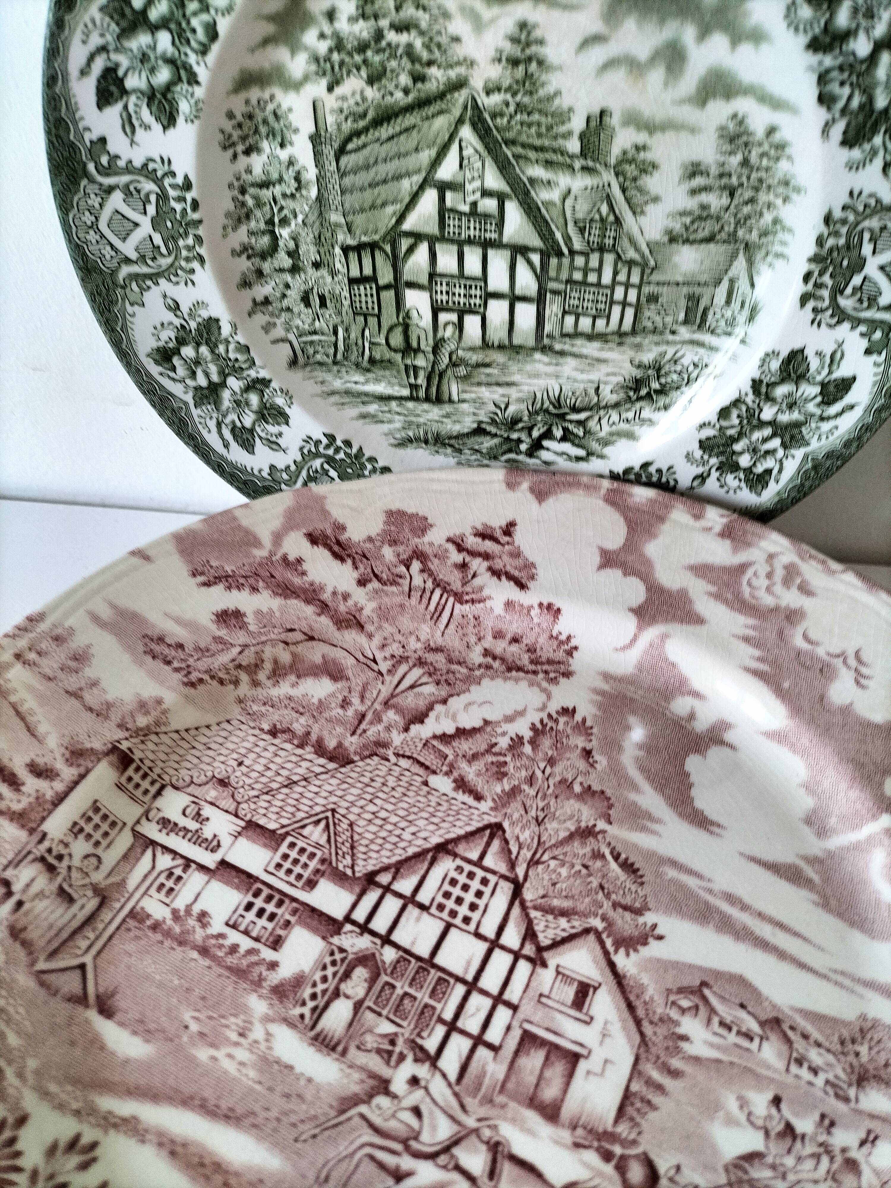 4 Lunéville & Ironstone plates – English Style decor