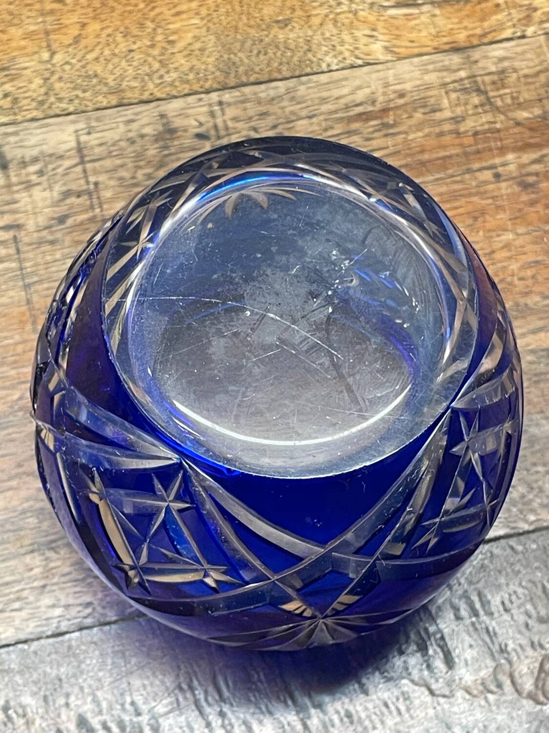 Vase boule cristal Val St Lambert