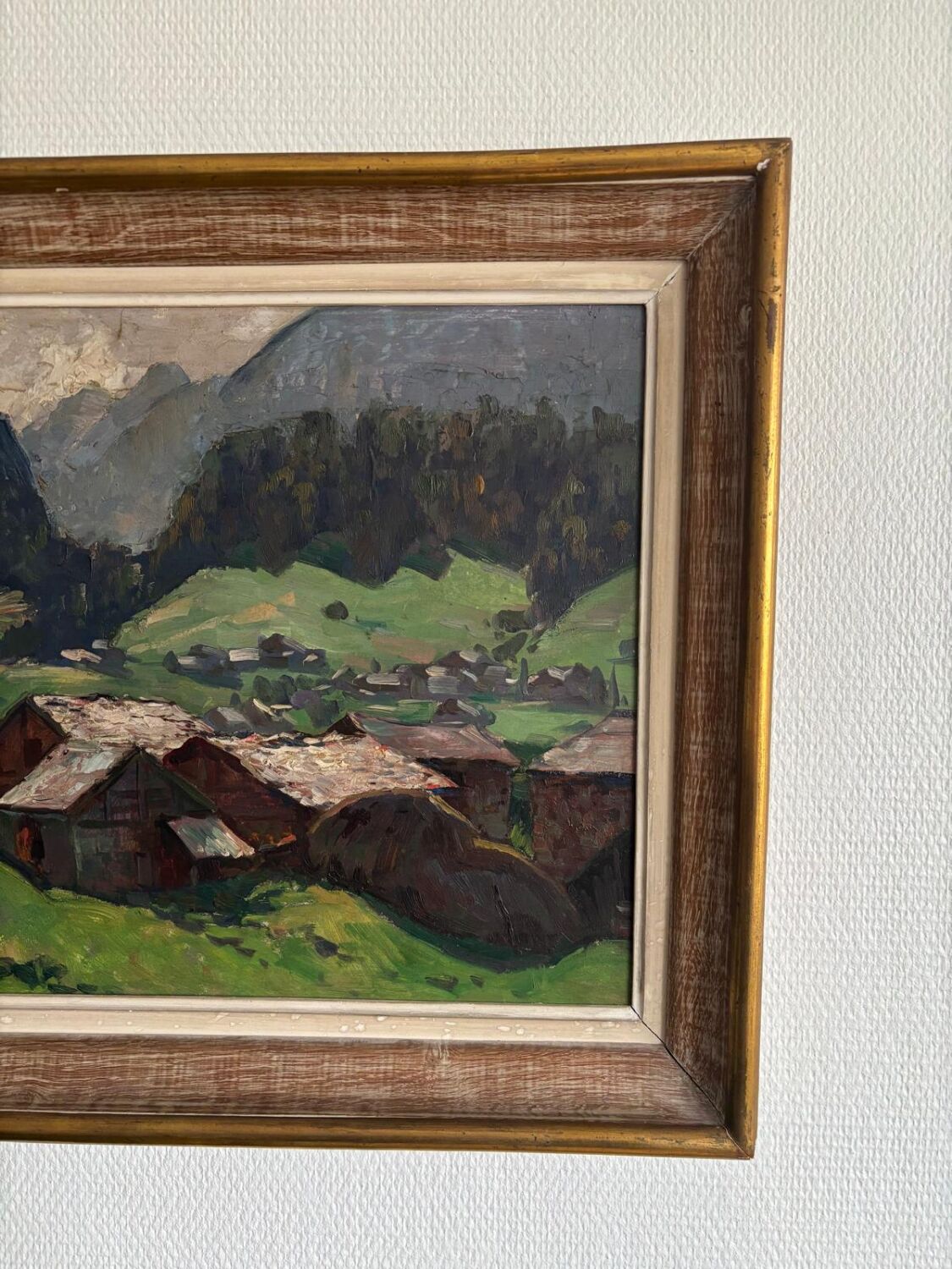 Oil on wood, Village of the Vosges - Georges GONTHIER (1886-1969)