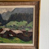 Oil on wood, Village of the Vosges - Georges GONTHIER (1886-1969)