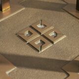 Peter Ghyczy t18 bronze cut glass sidetable, brutalist classic