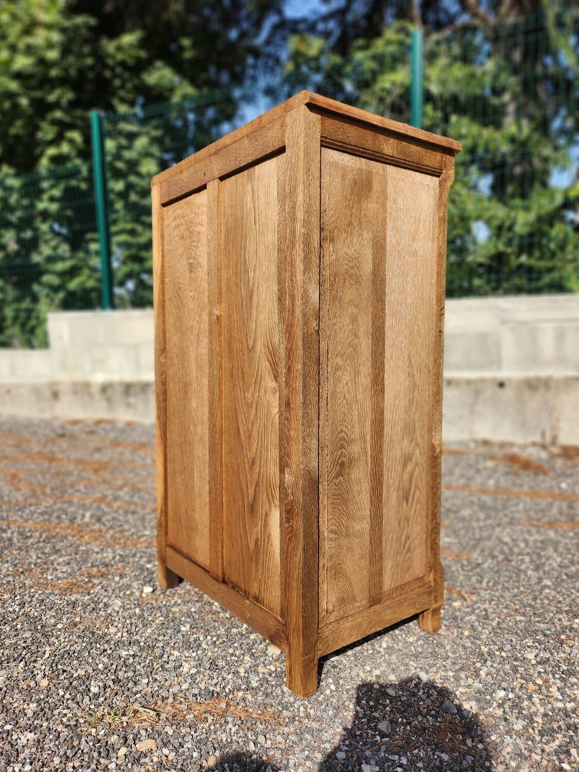 Old small vintage oak 1-door cabinet