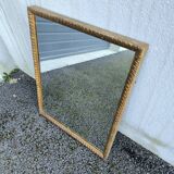 Classic rectangular mirror in gilded wood