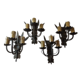 4 wrought iron sconces
