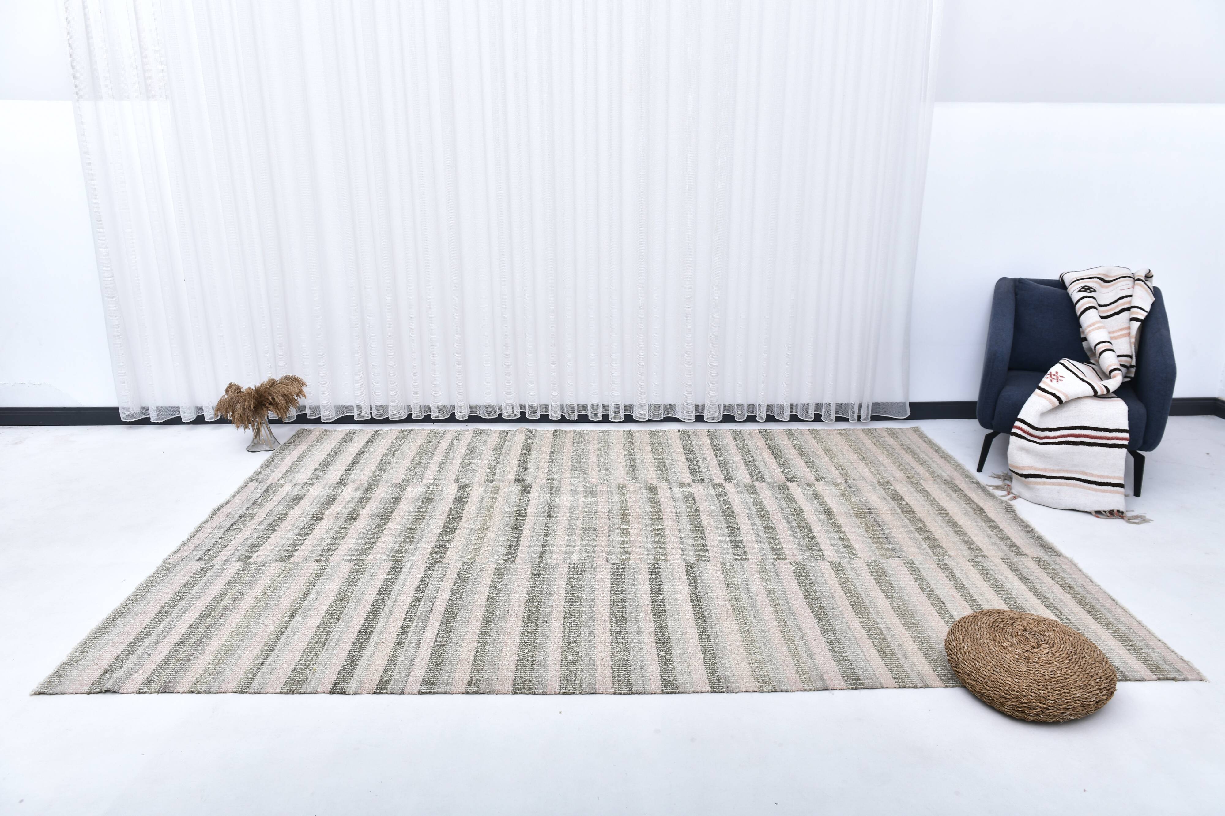 Pastel pink kilim rug, 325x217 cm wool kilim rug, large kilim carpet