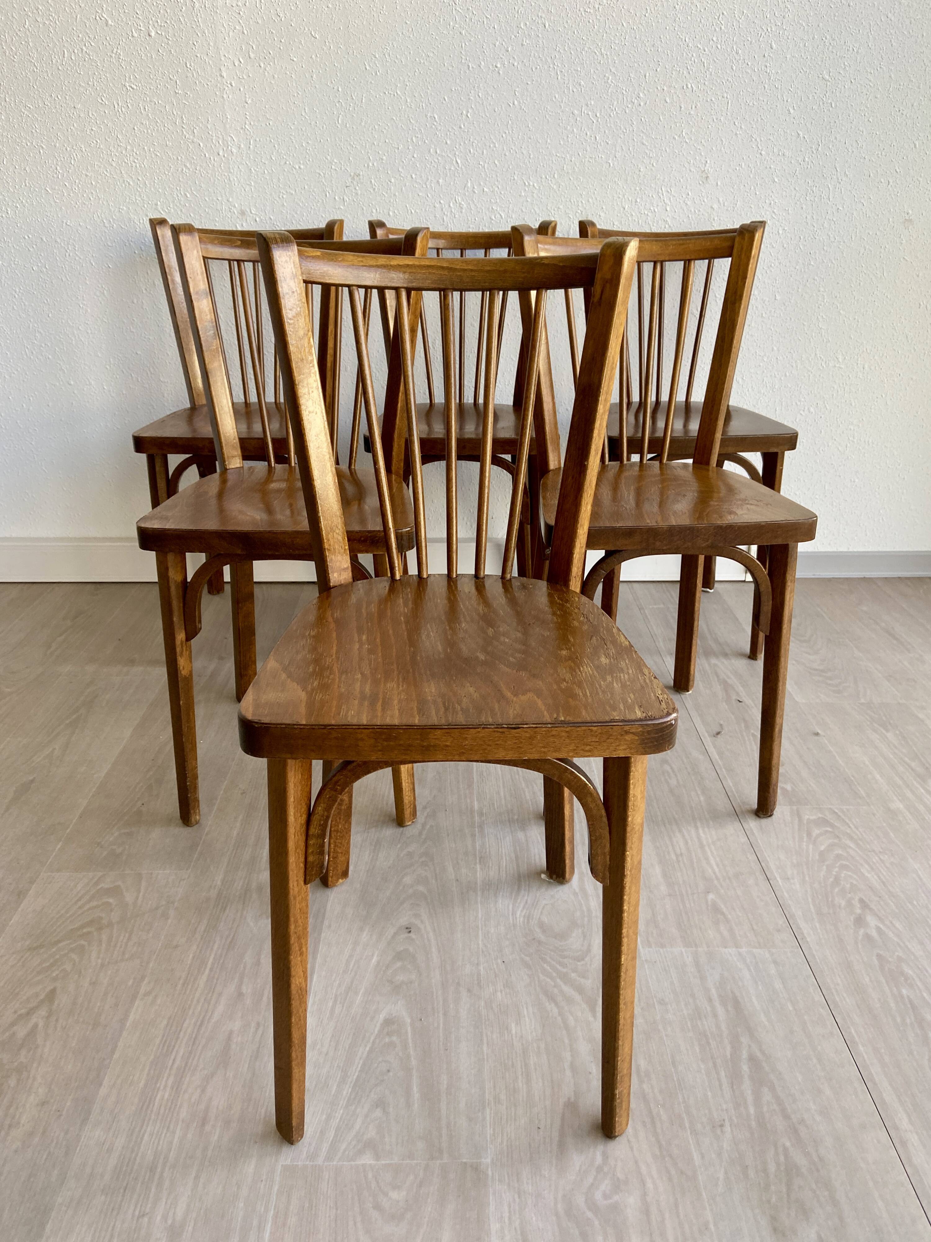 Set of 6 bistro chairs Baumann 60s