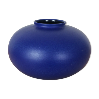 Vase pansu céramique bleue 26 cm