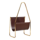 1950s Carl Auböck Magazin Holder in Brass and Leather