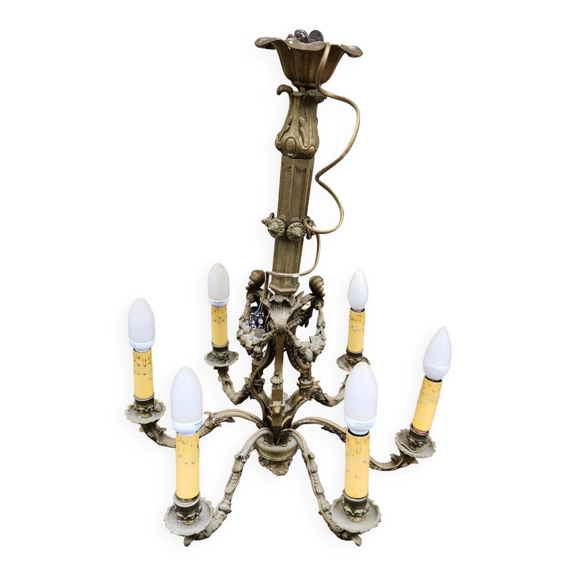 6-light bronze chandelier