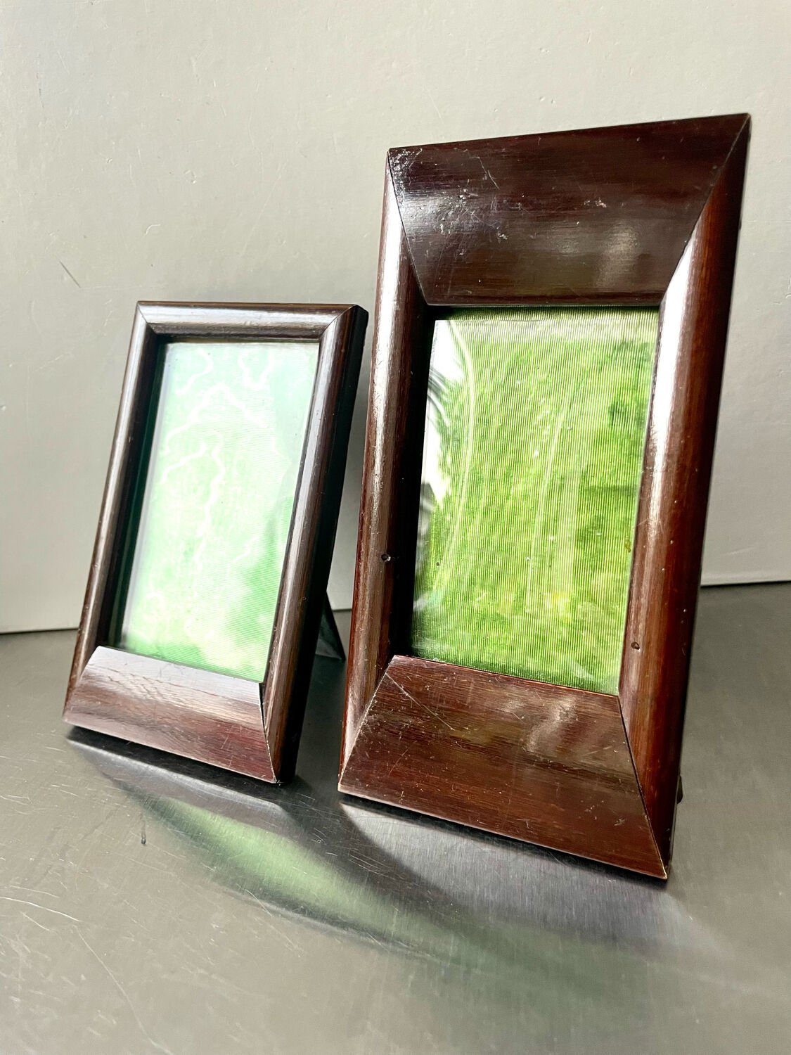 Pair of art deco mahogany frames