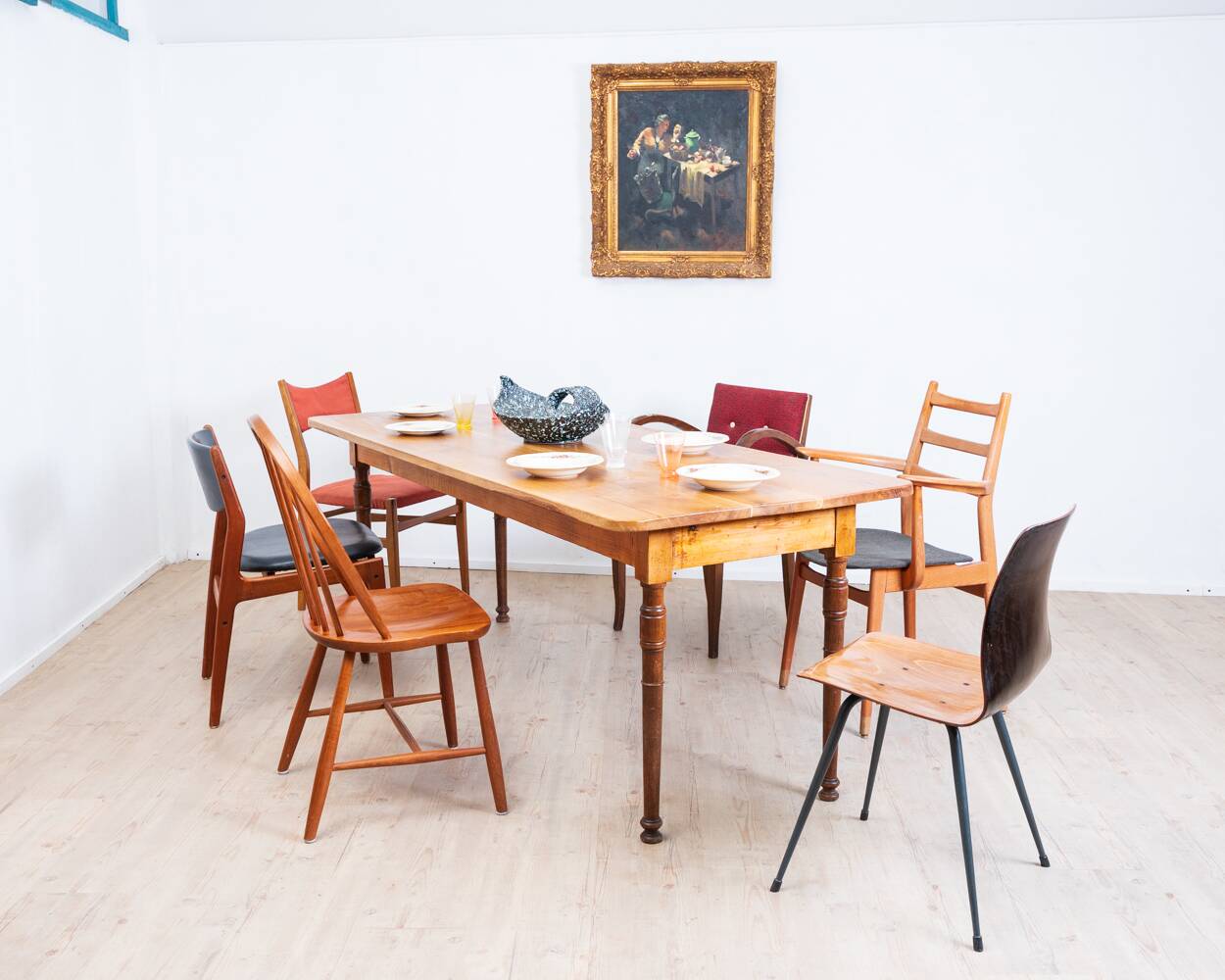 Very large dining table, 1930s.
