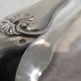 Silver-plated asparagus tongs, goldsmith Trouret Louis XV style, 25.7cm