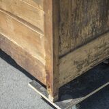 Old wooden sideboard, wooden furniture, brutalist storage furniture