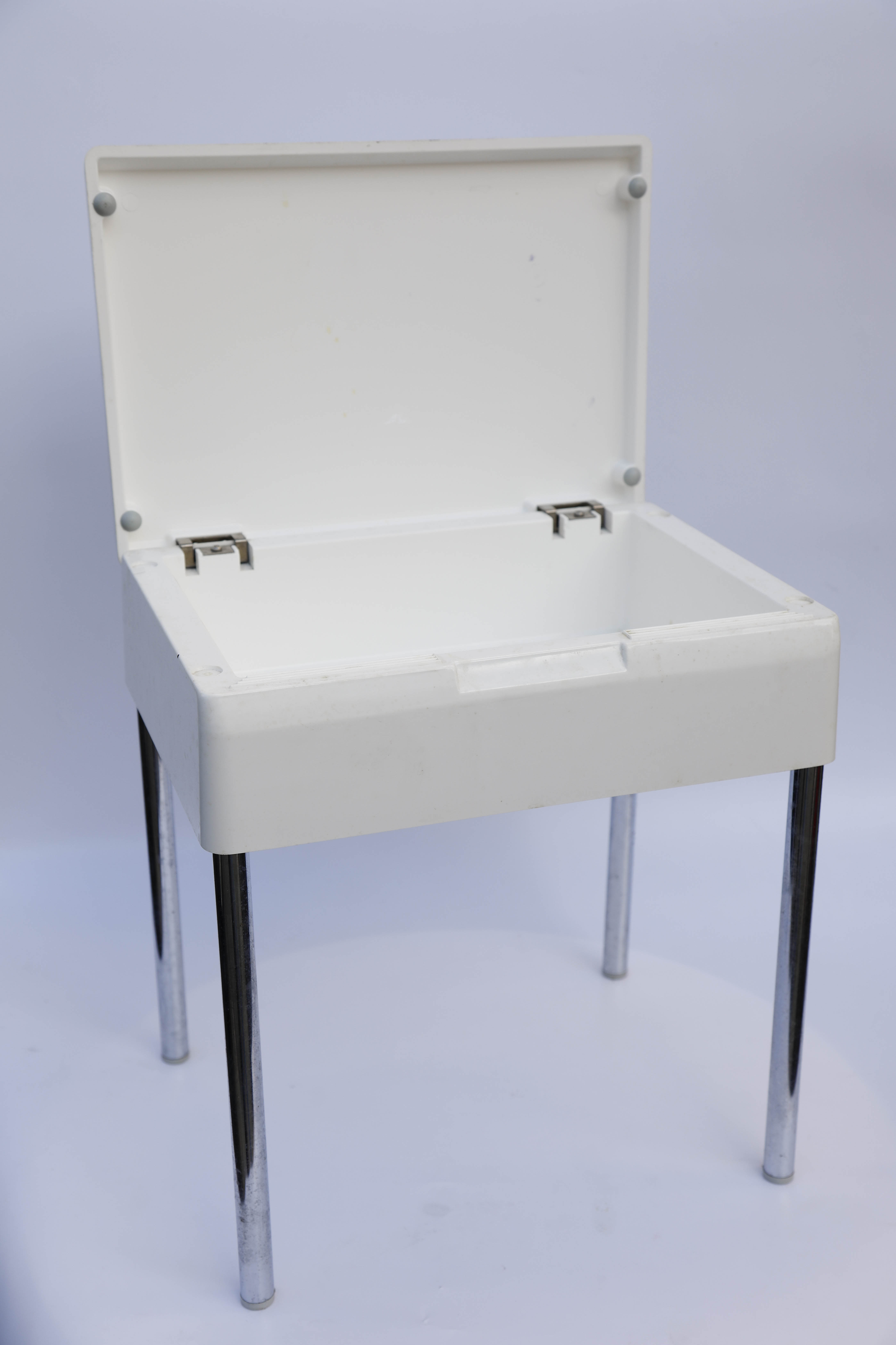 60's white plexi chest stool