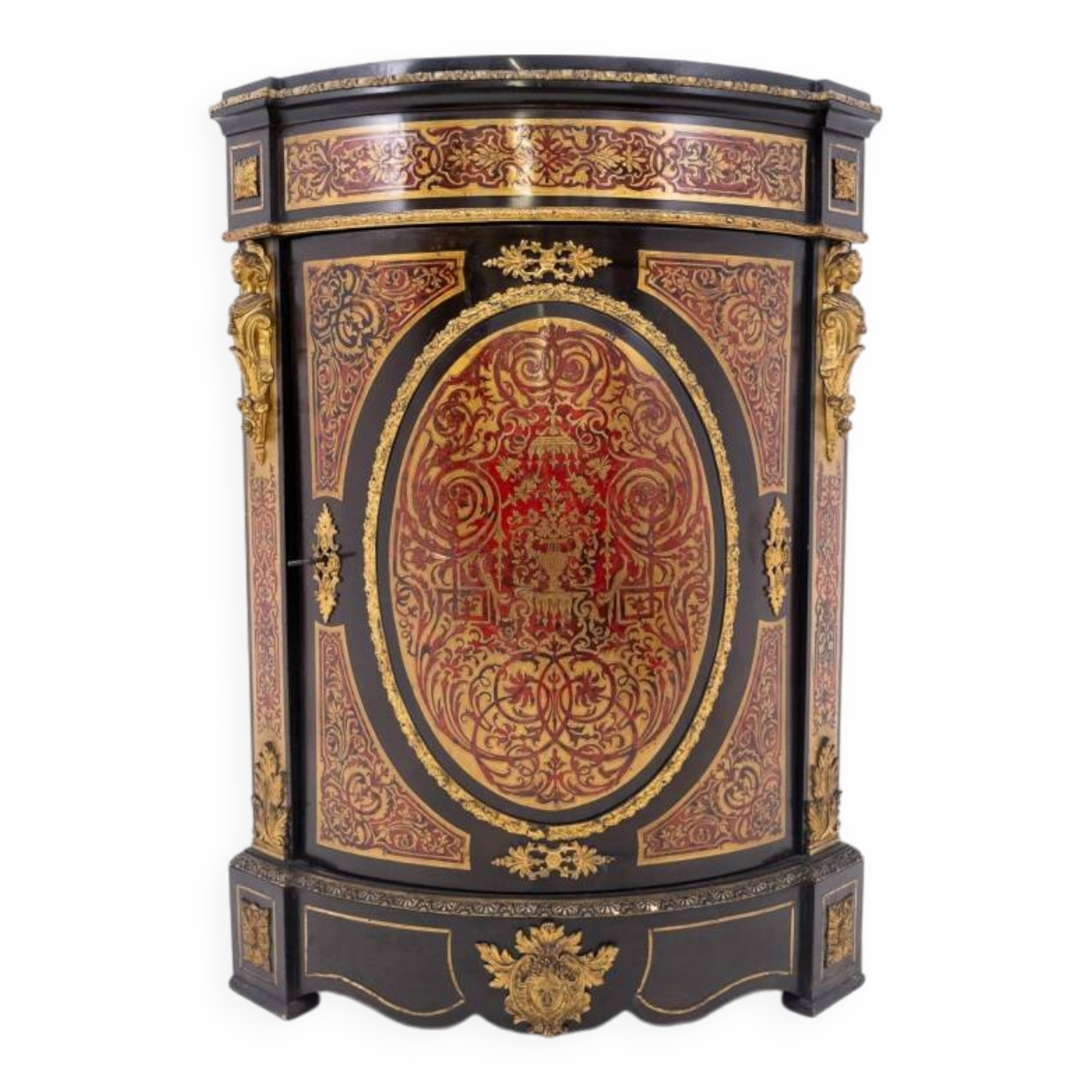 Commode d'angle ancienne, France, milieu du XIXe siècle.
