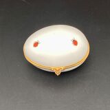 Decorative egg in Limoges porcelain Ladybug pattern
