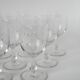 Set of 9 old wine glasses engraved in blown glass, early 20th century