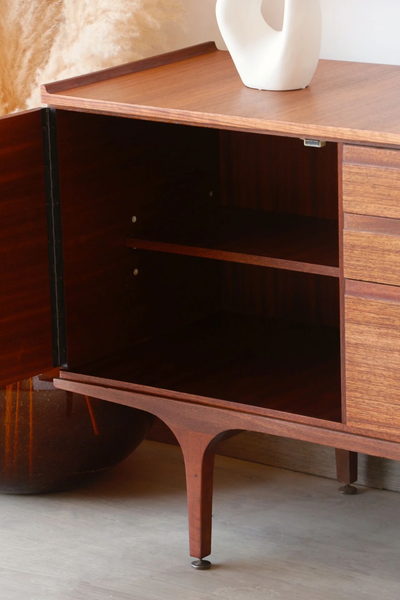 Enfilade teck vintage Meredew rénovée (165 cm)