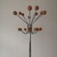 Rotatable parrot coat rack in chrome and wood, design 1970