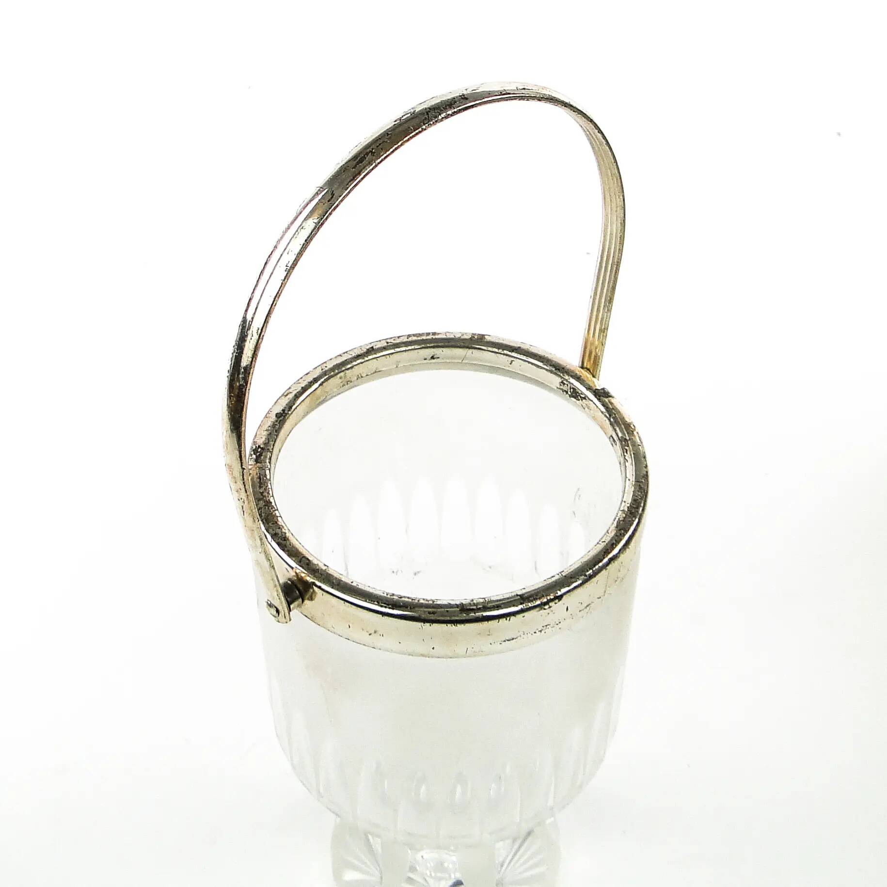 Art Deco ice bucket, glass, Val Saint Lambert, Belgium, 1950s