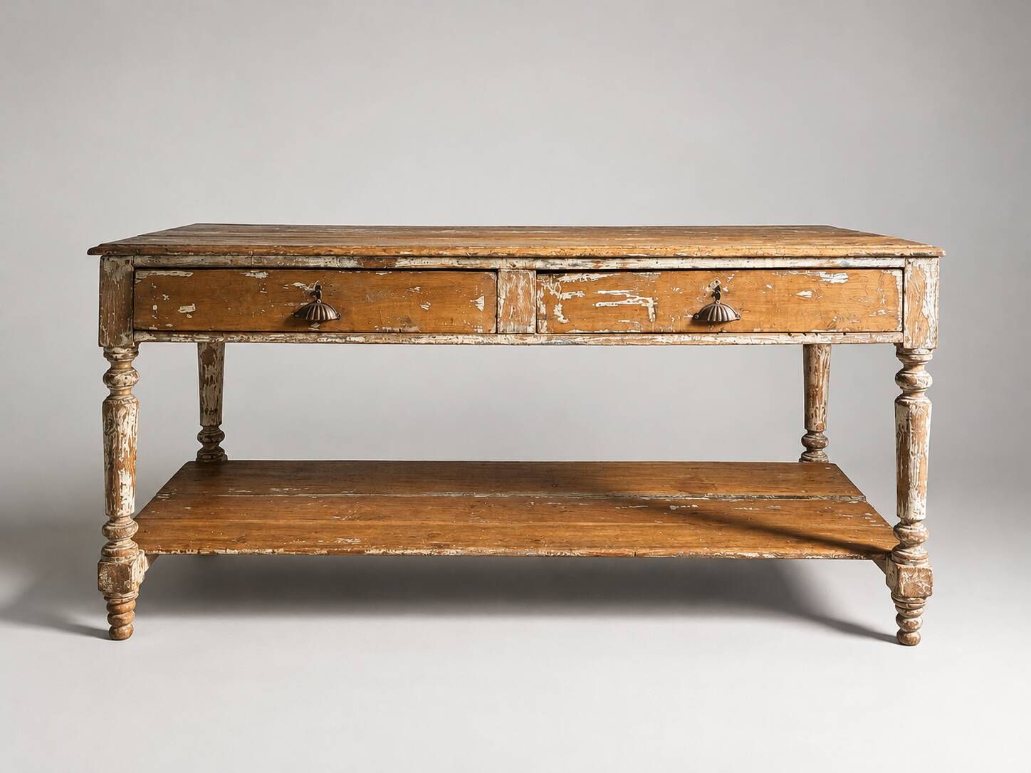 Antique wooden draper's counter