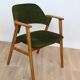 Vintage green velvet armchair 1960 suede