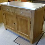 Buffet en bois massif plateau en zinc