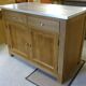 Solid wood sideboard zinc metal top