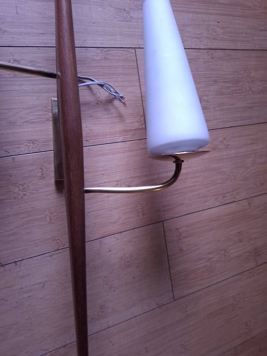 60's teak wall light from Maison Lunel