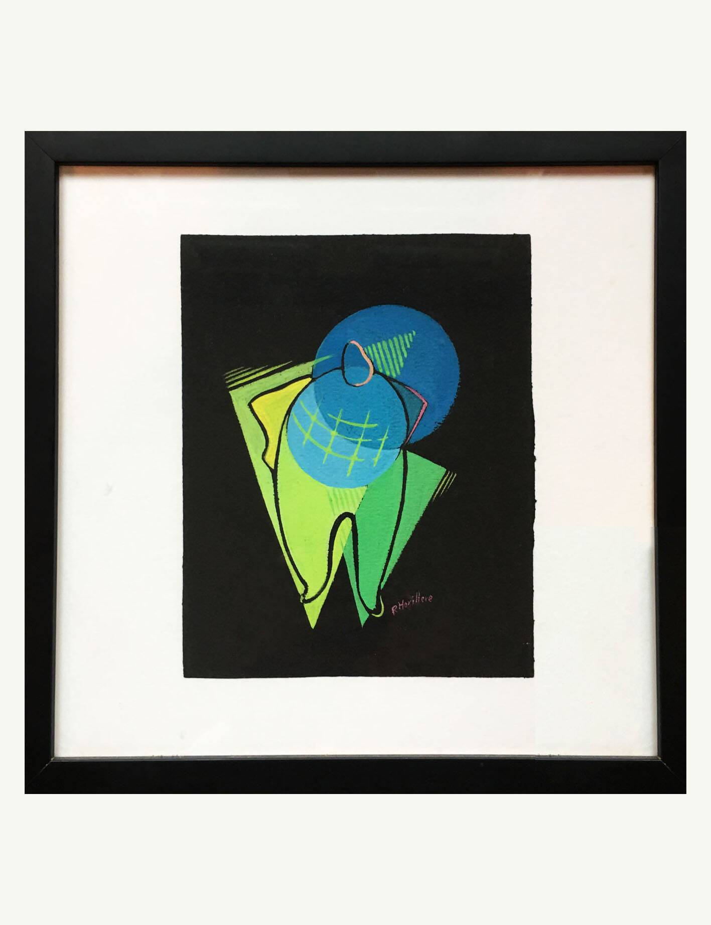 Cubist composition on black paper. France, 1950s.