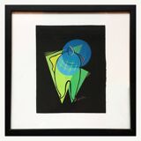 Cubist composition on black paper. France, 1950s.