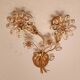 Set Hollywood Regency Wandlampe vergoldet Messing Swarovski-Kristalle Palwa