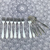 Set of 12 forks and 12 spoons Orbrille silver metal 1950 vintage