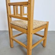 Dutch Modernist Art Deco Style Corner Chair in Oak and Rush, 1950s, Set of 2