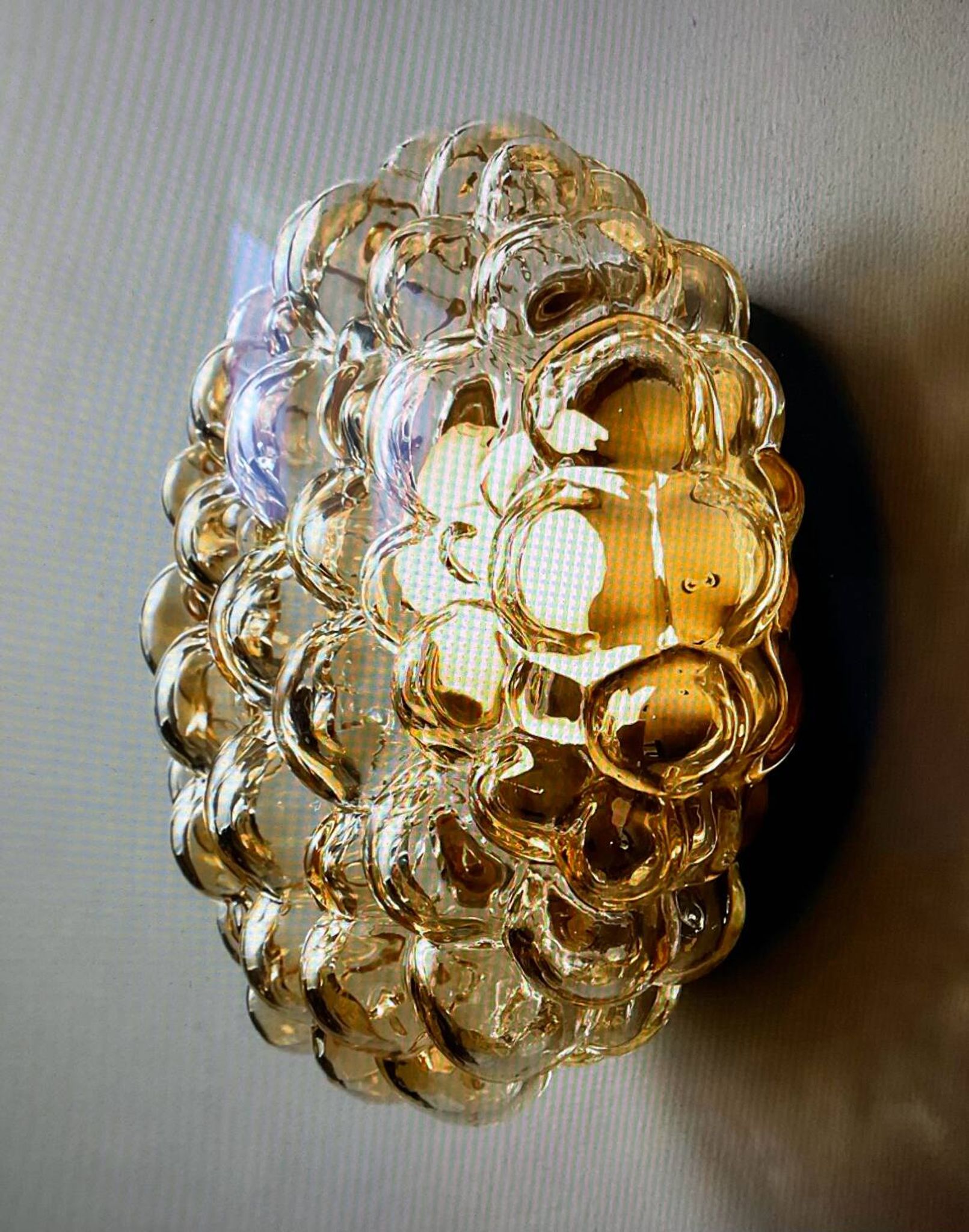 Pair of Bubble-Helana Tynell wall lights or ceiling lights from the 1970s.
