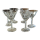 Vintage hand-engraved crystal glasses, 1940s, set of 6