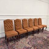 Set of Classic English Upholstered Chesterfield Chairs