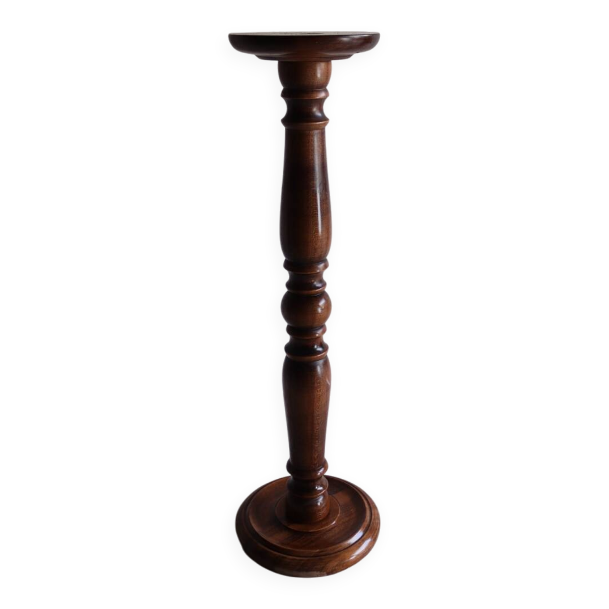 Ancient turned wooden pedestal