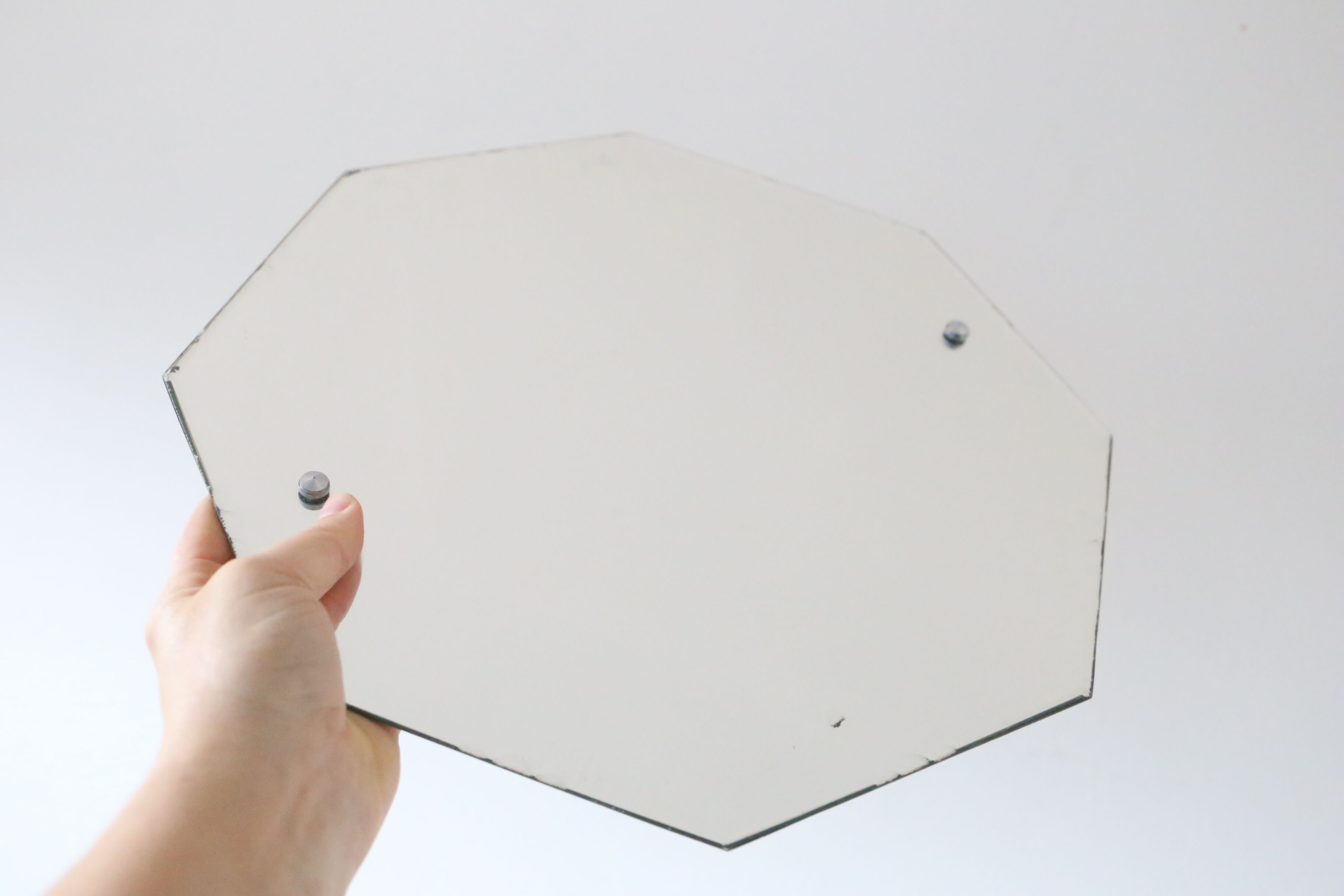 Octagonal bevelled wall mirror