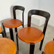 6 wooden chairs and imitation leather design Bruno Rey for Dietiker vintage year 60