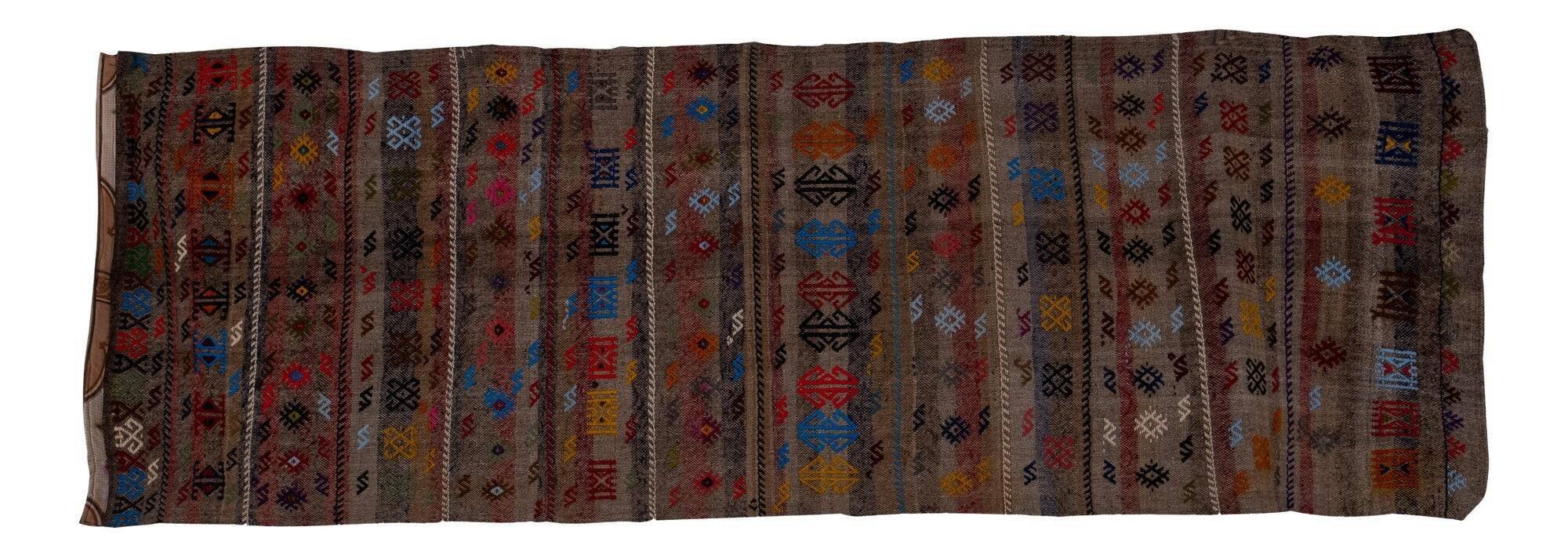 Vintage Turkish hallway rug 98x282 cm