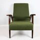 Olive Green Boucle Armchair design by Lejkowski – Leśniewski, 1970s